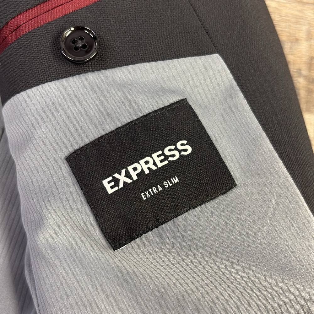 Express Men’s Extra Slim Black Wool-Blend Modern Tech Suit Jacket 38R - Picture 7 of 8